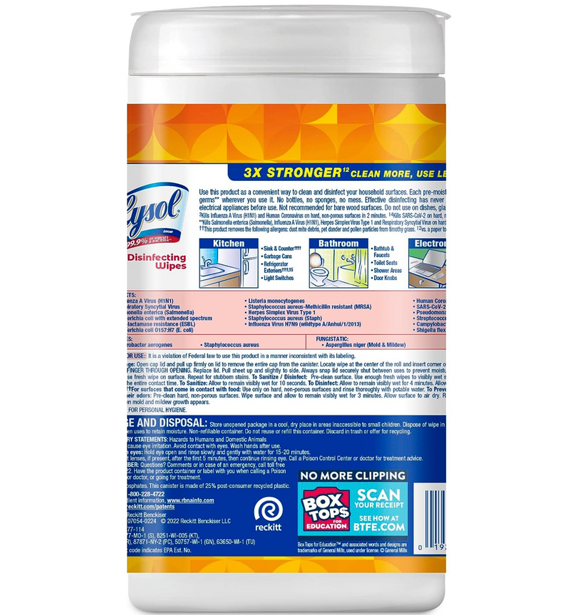 Lysol Disinfectant Wipes, Multi-Surface Disinfectant Cleaning Wipes, For Disinfecting and Cleaning, Mango & Hibiscus, 80 Count (Pack of 4)