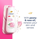 Dove Body Wash Renewing Peony and Rose Oil 4 Count for Renewed, Healthy-Looking Skin Gentle Skin Cleanser with 24hr Renewing MicroMoisture 20 oz