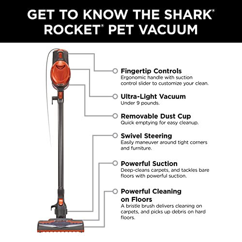 Shark HV301 Rocket Ultra-Light Corded Bagless Vacuum for Carpet and Hard Floor Cleaning with Swivel Steering